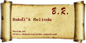 Bebők Relinda névjegykártya